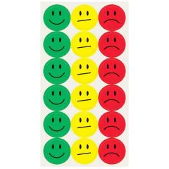 Photo Pastilles adhésives rondes Smiley - 20 mm - Assortiment SIGEL