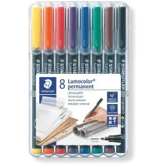 Photo STAEDTLER : Etui de 8 marqueurs permanents Lumocolor pour rétroprojecteur - 318 F