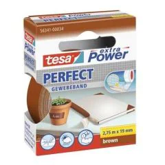 Photo TESA 00034-03 : Ruban adhésif toile extra Power - Marron - 19 mm x 2.75 m