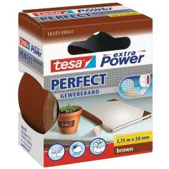 Photo TESA 00041-03 : Ruban adhésif toile extra Power - Marron - 38 mm x 2.75 m