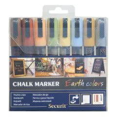 Feutre à craie liquide 2 - 6 mm - Assortiment Ocres : SECURIT Lot de 8 Image