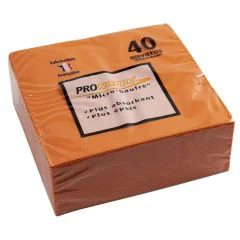 Serviettes de table Micro-Gaufrées - 380 x 380 mm - Orange PRO NAPPE Lot de 40 image