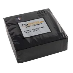 Serviettes de table Micro-Gaufrées - 380 x 380 mm - Noir PRO NAPPE Lot de 40 - image