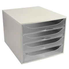 Module de rangement 4 tiroirs Ecobox - Cristal : EXACOMPTA Office image