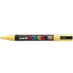 Marqueur peinture Posca PC 5M - Lot de 12 pièces - Jaune paille : UNI-BALL photo