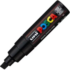 NI-BALL : Marqueur peinture Posca PC 8K - Pointe biseautée de 8 mm - Noir - PC-8K N