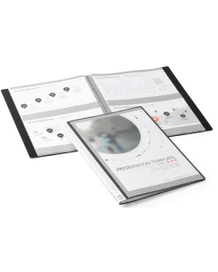 Photo Protège-documents A4 personnalisable de 20 vues - Noir DURABLE Duralook Plus