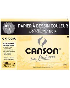 Photo CANSON 200317104 : Lot de  feuilles Mi-teintes - 320 x 240 mm - Noir 