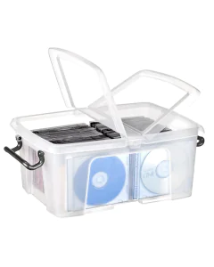 Photo Bac de rangement avec couvercle - 12 litres transparent HW671 CEP
