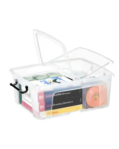 Photo Bac de rangement avec couvercle - 24 litres transparent HW673 CEP