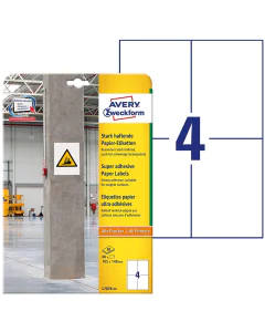 Photo Étiquettes ultra adhésives pour impression - 105 x 148 mm - Blanc AVERY