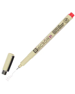 Photo Stylo feutre à pointe fine - 0,25 mm - Rouge : SAKURA Pigma Micron 01 (XSDK0119)