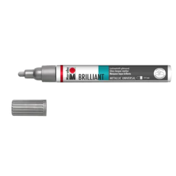 Photo Marqueur laque décoratif - 2 à 4 mm - Argent MARABU Brilliant Painter