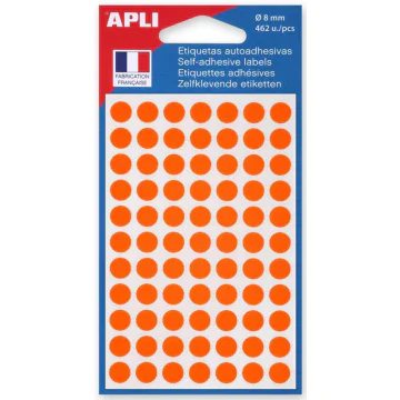 Photo pastilles adhésives 8 mm - Orange (AGIPA 111835 Etiquettes)