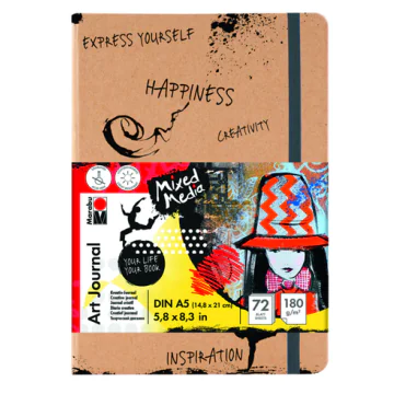 Photo MARABU : Carnet à croquis Art Journal - A5 Blanc 1612000000100