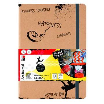 Photo MARABU : Carnet à croquis Art Journal - A4 Blanc 1612000000101