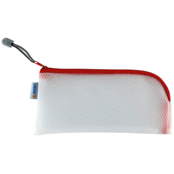 Photo Pochette universelle à zip - 230 x 110 mm - Transparent / Rouge HERMA Mesh Bags