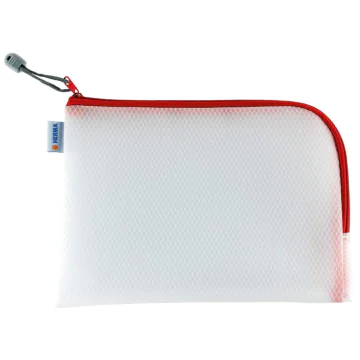 Photo Pochette universelle à zip - 260 x 200 mm - Transparent / Rouge HERMA Mesh Bags