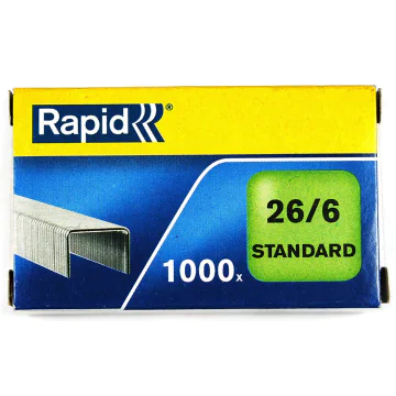 Photo Boite de 1000 agrafes galvanisées - 26/6 : RAPID