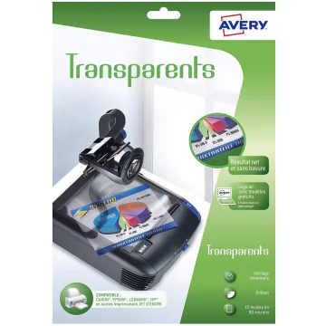 Photo Film Transparent pour rétroprojecteur - A4 AVERY 2503