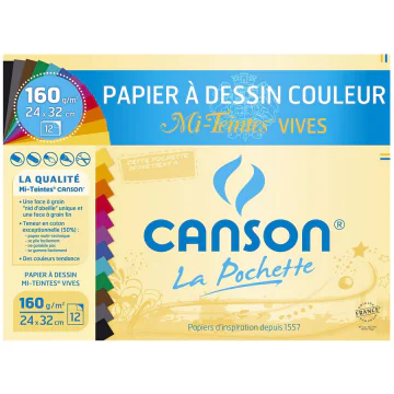Photo CANSON : Étui de  feuilles Mi-teintes assorties - Couleurs neutres 200002776
