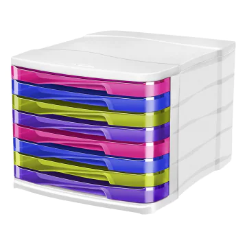 Photo Module de classement - 8 tiroirs - Blanc / Multicolore Happy