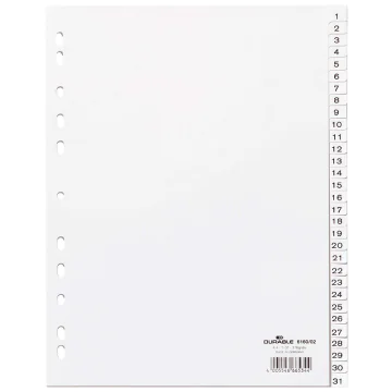 Photo DURABLE : Jeu de 31 intercalaires numériques 6160-02