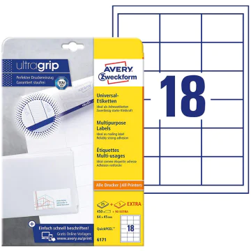 Photo Étiquettes adhésives - 64 x 45 mm - Blanc AVERY 