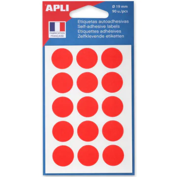 Photo Pastilles adhésives 19 mm - Rouge AGIPA 111964