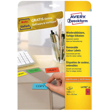 Photo Mini-Étiquettes - 38,1 x 21,2 mm - Rouge AVERY