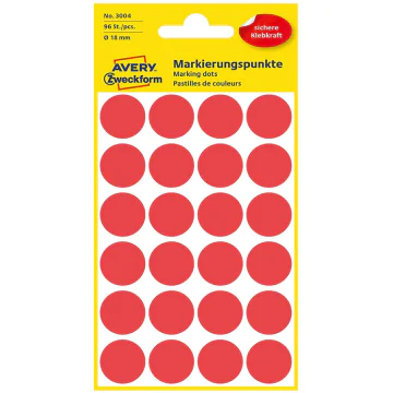 Photo Gommettes adhésives - 18 mm - Rouge AVERY