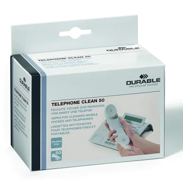 Photo Lingettes nettoyantes pour téléphone DURABLE Téléphone Clean 50