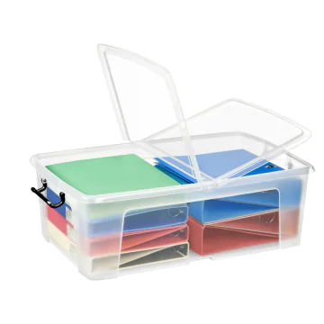 Photo Bac de rangement avec couvercle - 50 litres transparent HW675 CEP