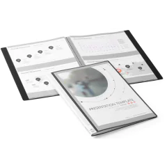 Photo Protège-documents A4 personnalisable de 20 vues - Noir DURABLE Duralook Plus