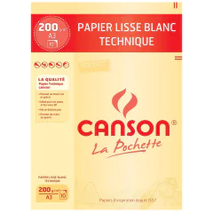 Photo Pochette de papier à dessin technique - A3 - 200 g : CANSON (200037112)