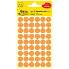 Photo Pastilles adhésives - 12 mm - Orange fluo AVERY