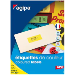Photo Étiquettes adresses Vert fluo 70 x 35 mm AGIPA 100766