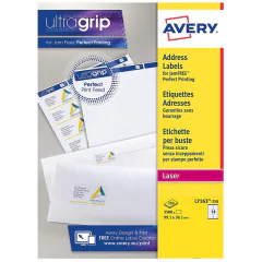 Photo Étiquettes adresses - 99,1 x 38,1 mm Lot de 3500 AVERY L7163-250.FR