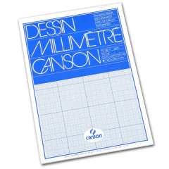 Photo 200067107 CANSON  : Bloc de 50 feuilles de papier millimétré - A4  (Trait bleu)